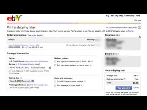 how to provide shipping details on ebay