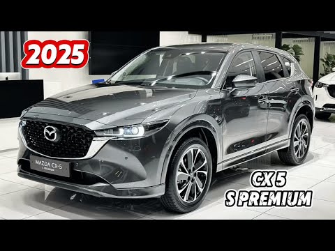 2025 mazda cx 5 s premium 20l luxury suv  machine grey exterior and interior walkaround
