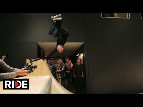 Tony Hawk, Shawn Hale & Corbin Harris Skate a Mini Ramp Inside a House