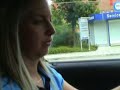 Leathermandy driving car in leather pants
