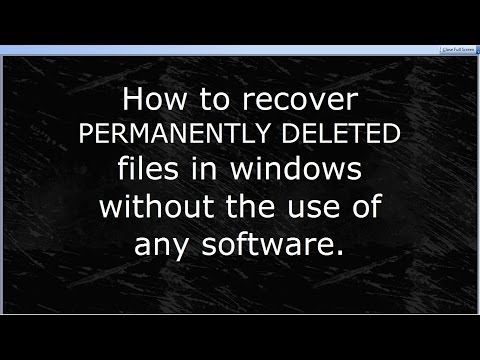 how to recover shift deleted files in windows xp