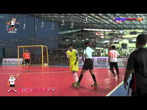 Sukma - Aksi Perlawanan Futsal Suku Akhir Kategori Lelaki Antara Perlis Dan Pahang.Perlawanan Ini Berlangsung Di Ksl Sports Futsal Center Puchong,Puchong Utama,Kuala...