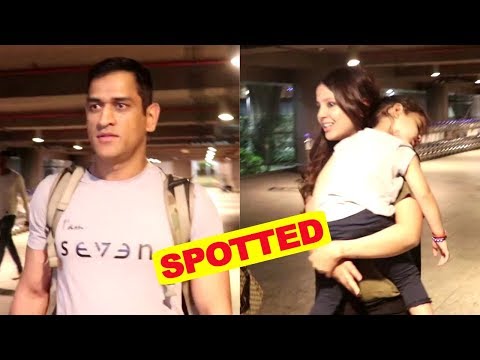 MS Dhoni & His Family Spotted At Airport