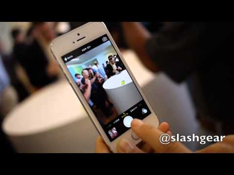 hands on - iSight camera and Touch ID biometrics on Apple's new smartphone iPhone 5s review: http://www.slashgear.com/iphone-5s-review-17298032/ http://www.slashgear.co...