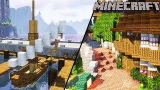 Let's Build City Docks #6 BOAT AND HOUSE : MINECRAFT 1.13.2 Survival Let's Play