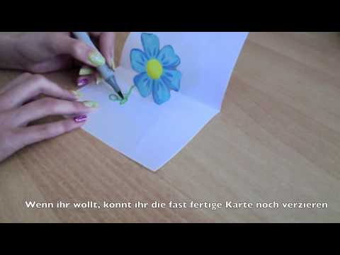 basteln - In diesem Video zeige ich euch, wie man schnell & einfach eine Karte mit 3D Effekt (Pop up card) selbst basteln kann :D Währe doch eine gute Geschenk Idee ;)...
