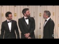 ben affleck george clooney and grant heslov crack jokes while answering questions about winning the best picture oscar. for more cnn videos, visit our site a...