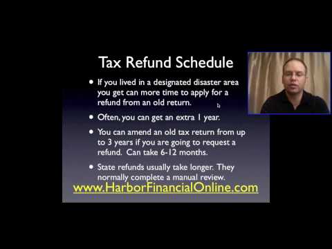 Tax Refund Schedule for 2011, 2012