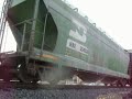 CSX SD40-2 8015 leads SB mixed freight, low angle 2