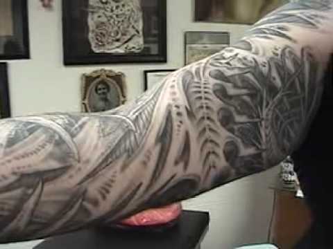 Dave Fox of "studio one tattoo" 2 Finished Bio-Mechanical black and grey 