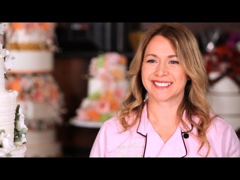 how to attach sugar flowers to a wedding cake