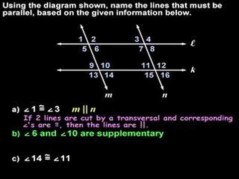 how to prove lines are parallel using angles