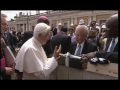 marius tresor and thierry roland with the pope, after the general audience in rome.