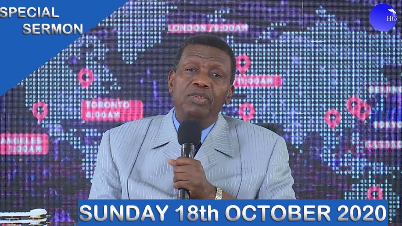 RCCG Sunday Service 18th October 2020 by Pastor E. A. Adeboye - Livestream