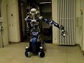 DLR has developed a new robot named Agile Justin that is capable of tossing a baseball. This seemed like a natural compliment to Rollin' Justin's ability to catch a baseball, so they teamed them up for a friendly game of 