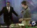 killer lizard jumps news man