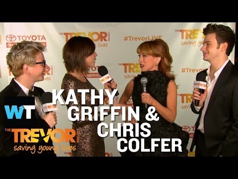 colfer - The Trevor Project's 15th Annual Trevor Live Gala- Host Kathy Griffin talks about her fabulous dress that *cough* Chris Colfer designed and shares that laugh...