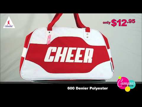 campusteamwearvideos - Chasse's Travel Bag with Double-Sided 'Cheer' logo is the perfect travel bag for those weekends away at cheer competitions. http://www.omnicheer.com/Cheer-Ba...