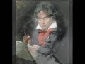 a wonderful folksong setting by ludwig van beethoven (as in he set the words to his own music). i came across this gem whilst listening through the complete works (which i finished recently - in fact i'm onto the complete works of mozart now, and it's going to take some time!)

this is listed in his 'british' folksong set, woo 158/b, yet is an irish song, and as ireland is not a part of britain, there appears to be some mistake!

lyrics:

adieu my lov'd harp, for no more shall
the vale,
reecho thy notes as they float on the
gale;
no more melting pity shall sigh o'er thy
string;
or love to thy tremblings so tenderly
sing.

when battles fell strife launch'd its
thunders afar,
and valours dark brow wore the
honours of war;
twas thou breath'd the fame of the hero
around,
and young emulation was wak'd by the
sound.

ye daughters of erin soon comes the sad
day,
when over the turf where i sleep ye shall
say:
oh! still is the song we repaid with a
tear,
and silent the string that delighted the
ear.

particularly love the 'when' that opens the second line of the last stanza.
this is also my first beethoven video - enjoy!