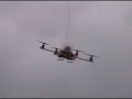 Quadrocopter test flight and crash.Weight: 1.3kgMotors: Hacker KA20-22LESCs: TowerPro 25AFrame: homemade from R-Rex tail boomsBoard: UAVP v3.13