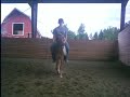the pony again. this time it's riley riding. and he won't backup.