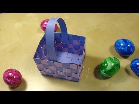 basteln - Osterbasteln: Osterkörbchen basteln Dieses Körbchen zu basteln ist nicht sehr schwierig, es dauert allerdings ein wenig. Dieser kleine Korb aus Papier eignet...
