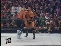 a double rock bottom and then a peoples elbow ftw at wrestlemania 18