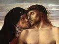 giovanni bellini - dead christ supported by the madonna and st. john.  1460, tempera on panel.  pinacoteca di brera, milan.  music - philip glass, kundun.