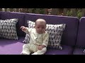Naomi shows Daddy new couch (blooper)