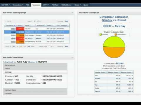 intranet factory - SAP integration example of what you can create in IBM Web Experience Factory.