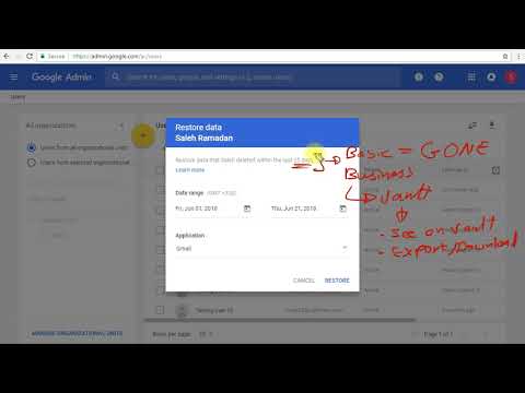 G Suite administrator course - Restore deleted data (new version)