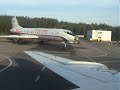 Taxiing and take-off TU-134 from Pulkovo. RA-65093