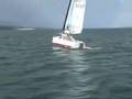 Moth sailing with Jordi Calafat Peter Evans and JP Ziegert