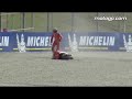 Casey Stoner crashes in practice at Catalunya