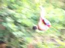 Mia swings from rope