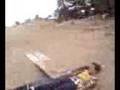 kid gets jumped by a bike by only a few cm