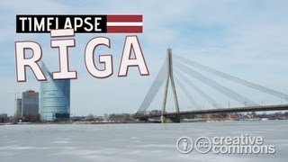 Daugava River Skyline (TIME LAPSE) - Riga, Latvia