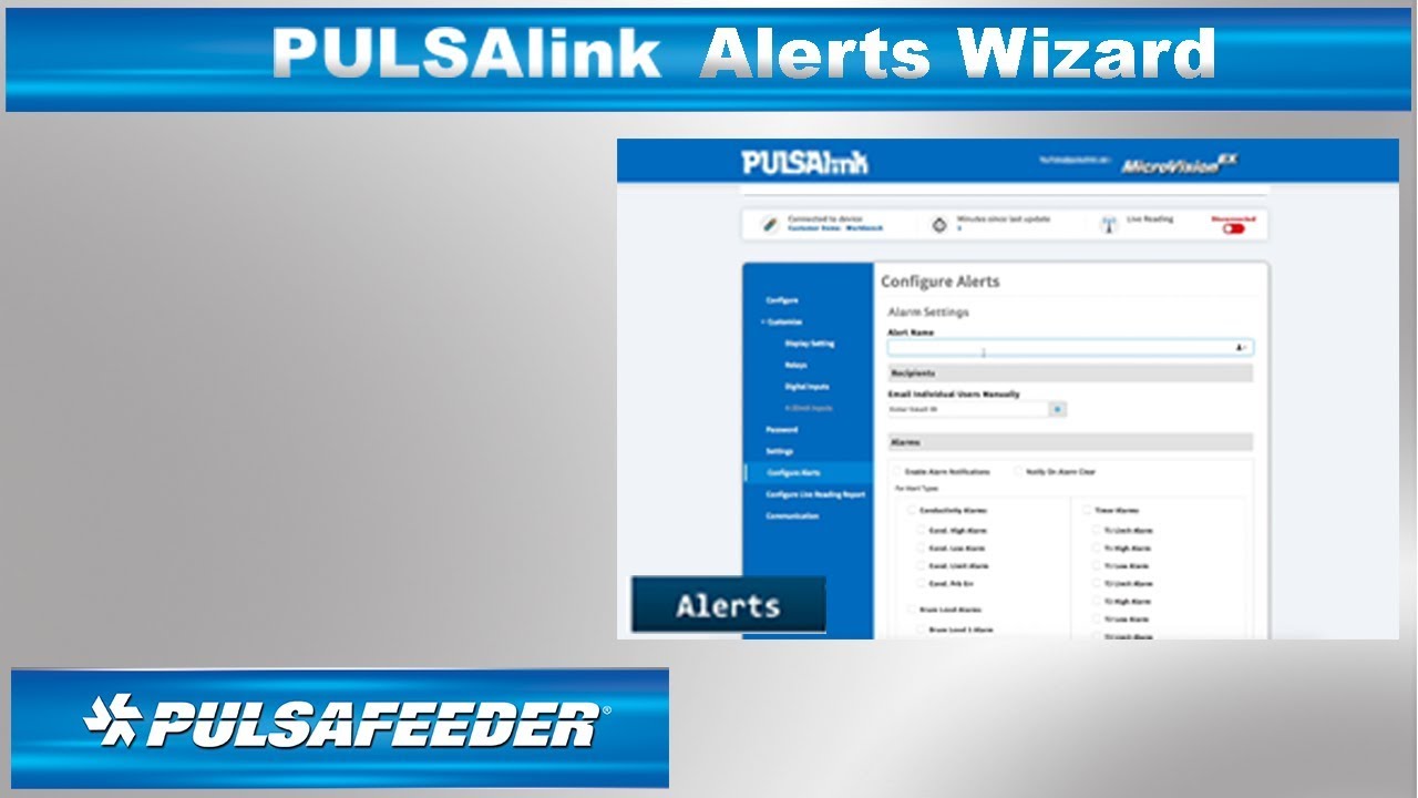 PULSALink Alerts Wizard