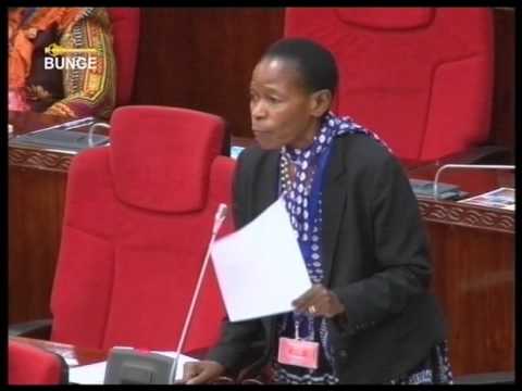 Profesa Anna Tibaijuka akichangia bajeti ya Wizara ya Ujenzi 18, May 2016