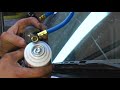 How to Recharge an Auto A/C System : Hooking a Gauge Set Up to a Refrigerant Canister How to Recharge an Auto A/C System : Hooking a Gauge Set Up to a Refrigerant Canister