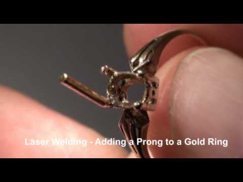 <h3>Laser Welding - Adding Prong to Gold Ring </h3><a dir="ltr" title="http://laserstar.net" href="http://laserstar.net" target="_blank" rel="nofollow">http://laserstar.net</a>, In this laser welding video, the laser welding operator adds a prong to a gold ring. This jewelry laser welding repair was done with an iWeld laser welding system.<br><br>