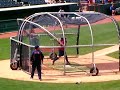 Crystl Bustos batting practice
