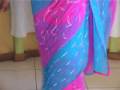 videos de Aqua Blue Faux Georgette Saree with Blouse