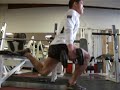 Dumbbell split lunge 45lbs 3 x 12