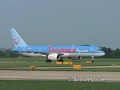 thomsonfly 757 bird strike   flames captured on video