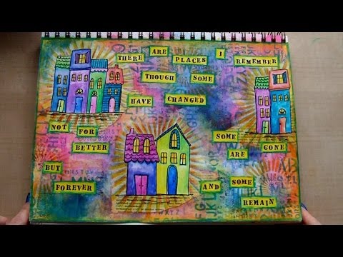 glass Places  Mixed glass Art Media painting carnival  faux I  Remember Page Journal
