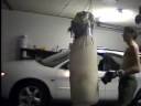 my new punching bag after a month-Well every punching bag i have brake, the last one broke from a palm heel strike and it was leatherthis one is way tougher and i only had it for a month and it could not hold up.im only 15