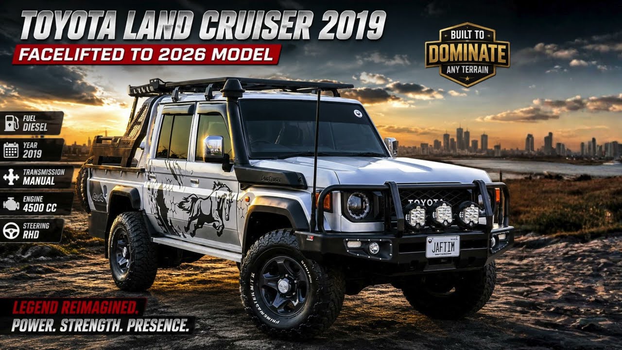 Toyota Land Cruiser Pick Up . 2019 | 4.5L DIESEL | MT | RHD | FACELIFTED TO 2026 MODEL | BULL BART WITH LED LIGHTS | 4X4 SPORTS BA video