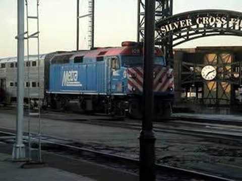 Metra #108 Leads Train in Joliet. ...