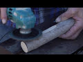 How to Make a Wood Walking Cane : Using Angular Grinder to Shape Walking Cane Handle